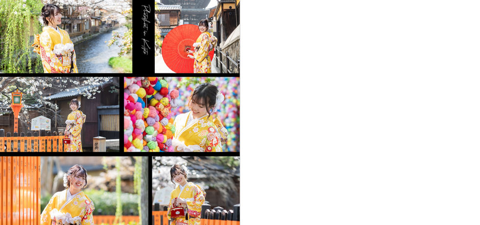 京都成人式前撮りロケーション撮影　桜と一緒に撮影　