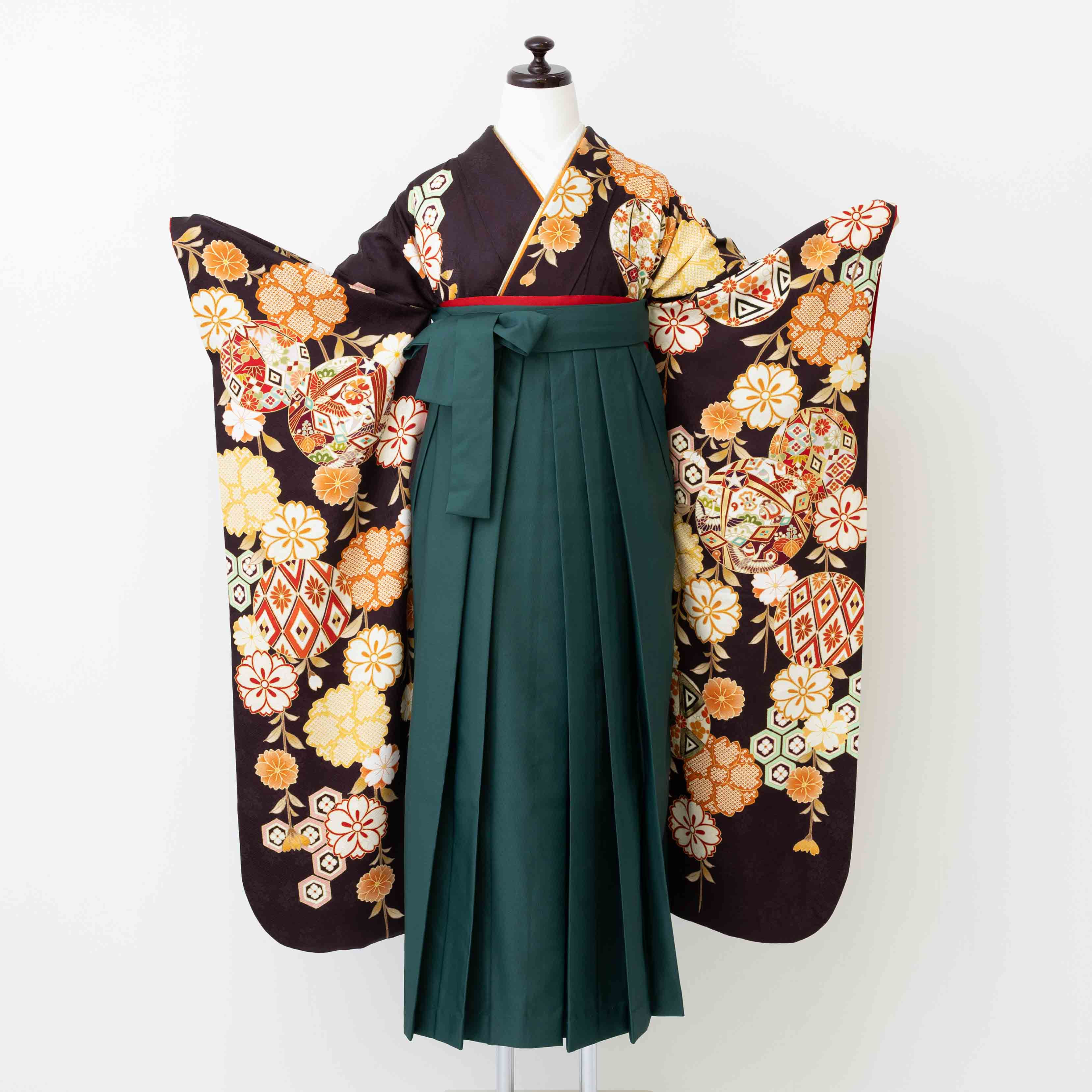 【S-019】茶色地　鞠と亀甲