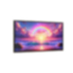 Thumbnail: Rainbow Sunset Beach Canvas Wall Art - Framed Multi-color Decor for Home