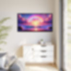 Thumbnail: Rainbow Sunset Beach Canvas Wall Art - Framed Multi-color Decor for Home