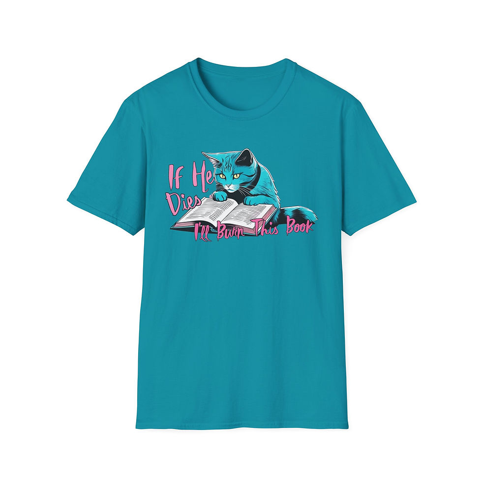 Thumbnail: Angry Romance Novel Reading KITTY CAT ! Funny T-Shirt 
