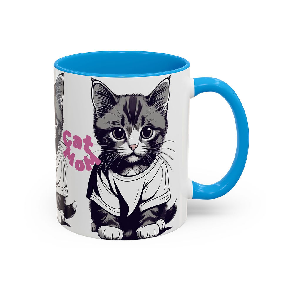 Thumbnail: Copy of Cute Cat Graphic Mug - 11oz & 15oz Coffee Cup for Cat Lovers