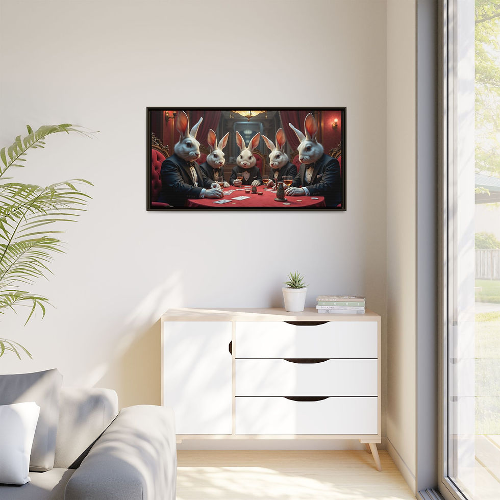 Thumbnail: Elegant Rabbit Steam punk Love POKER WITH CLASS - Strange Canvas Art !
