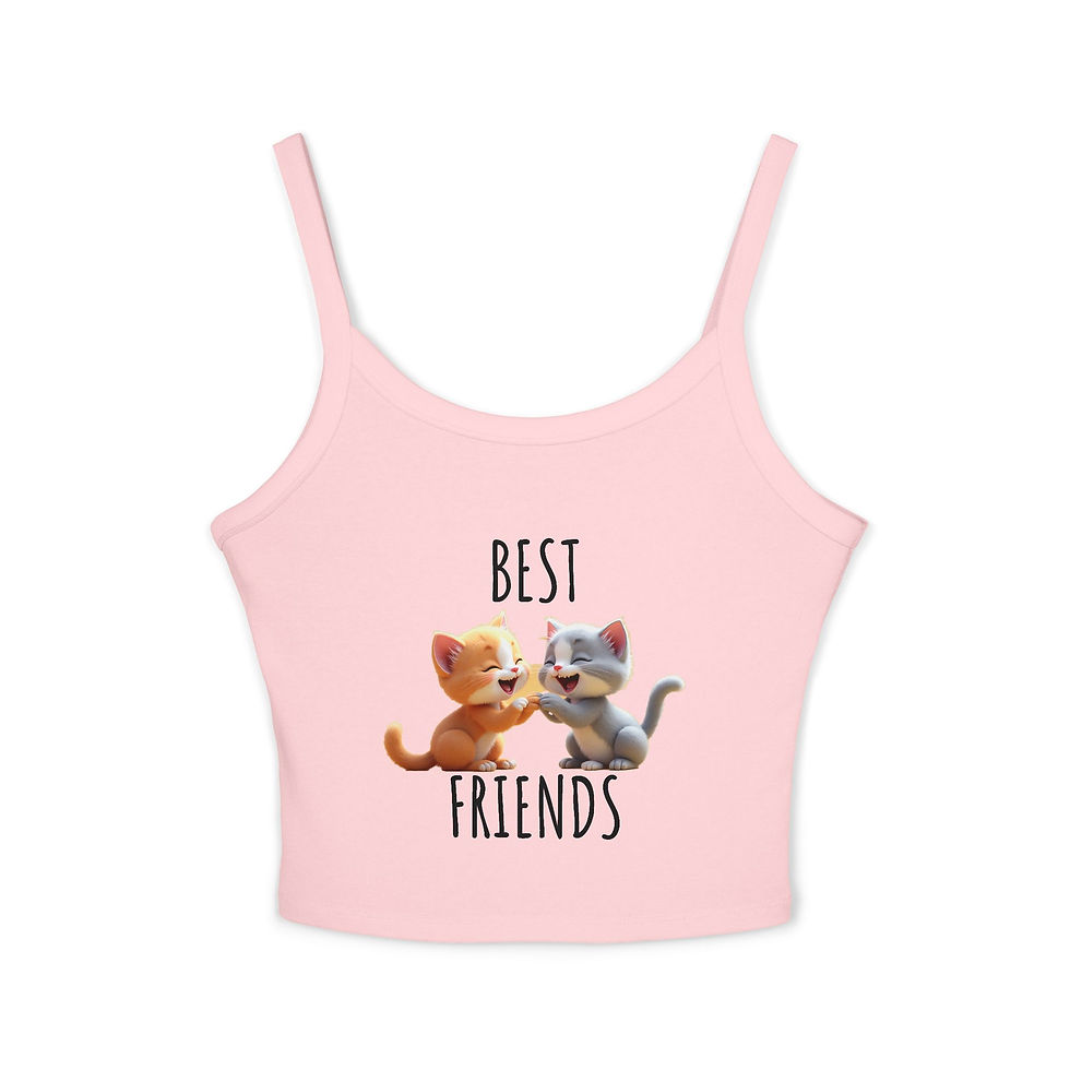 Thumbnail: Cute Cats 'Best Friends' Women's Spaghetti Strap Tank Top