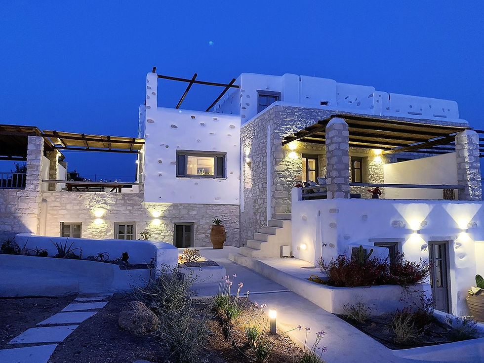 Sand Key Villa 2 - Luxury villa in Paros at night