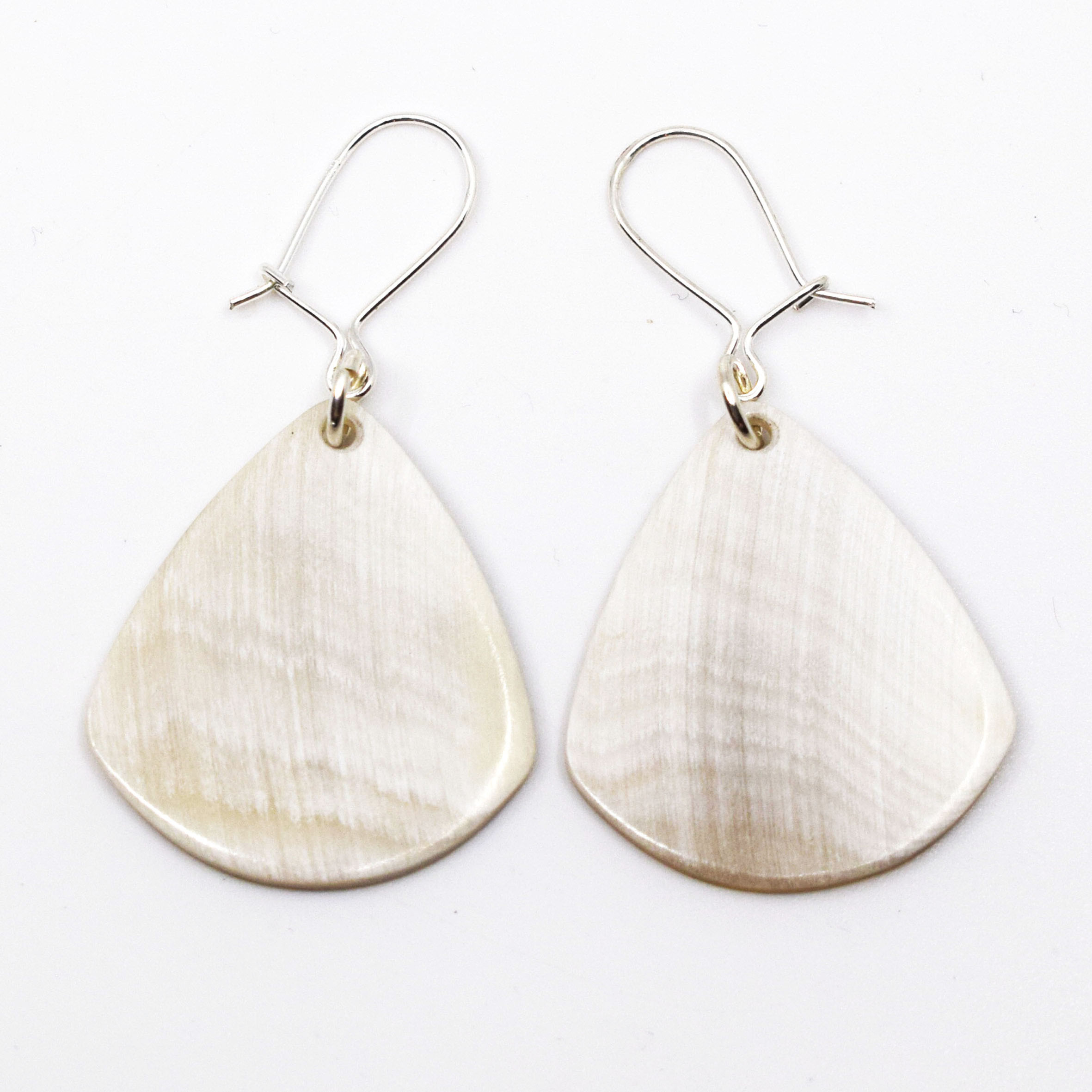 Cow horn and silver earrings (Jazz XL size)