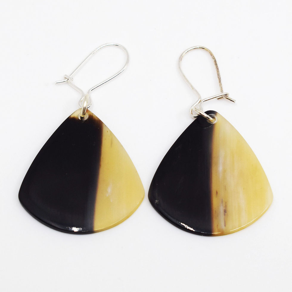 Boucles d'oreilles en corne et argent (taille Jazz XL)