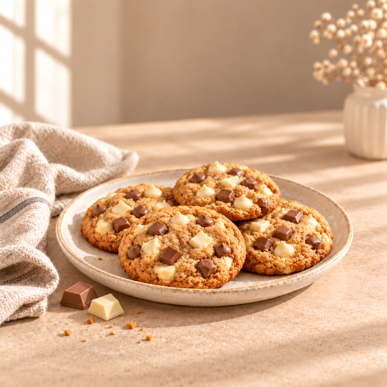 Sachet de 4 Cookies double chocolat: Blanc & au lait