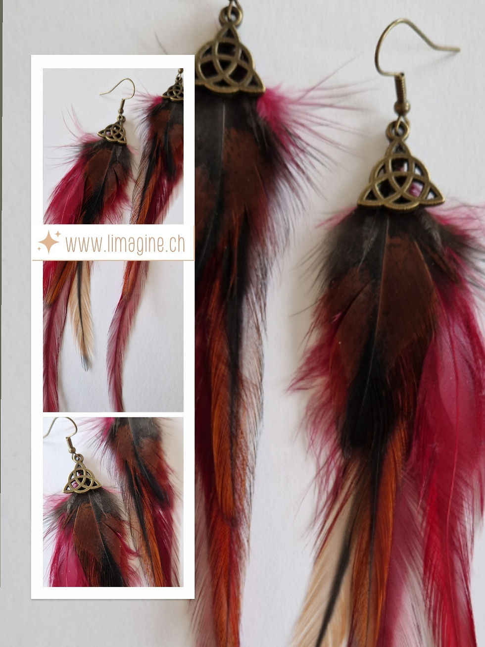 Miniature : Boucles d’oreilles en plumes 