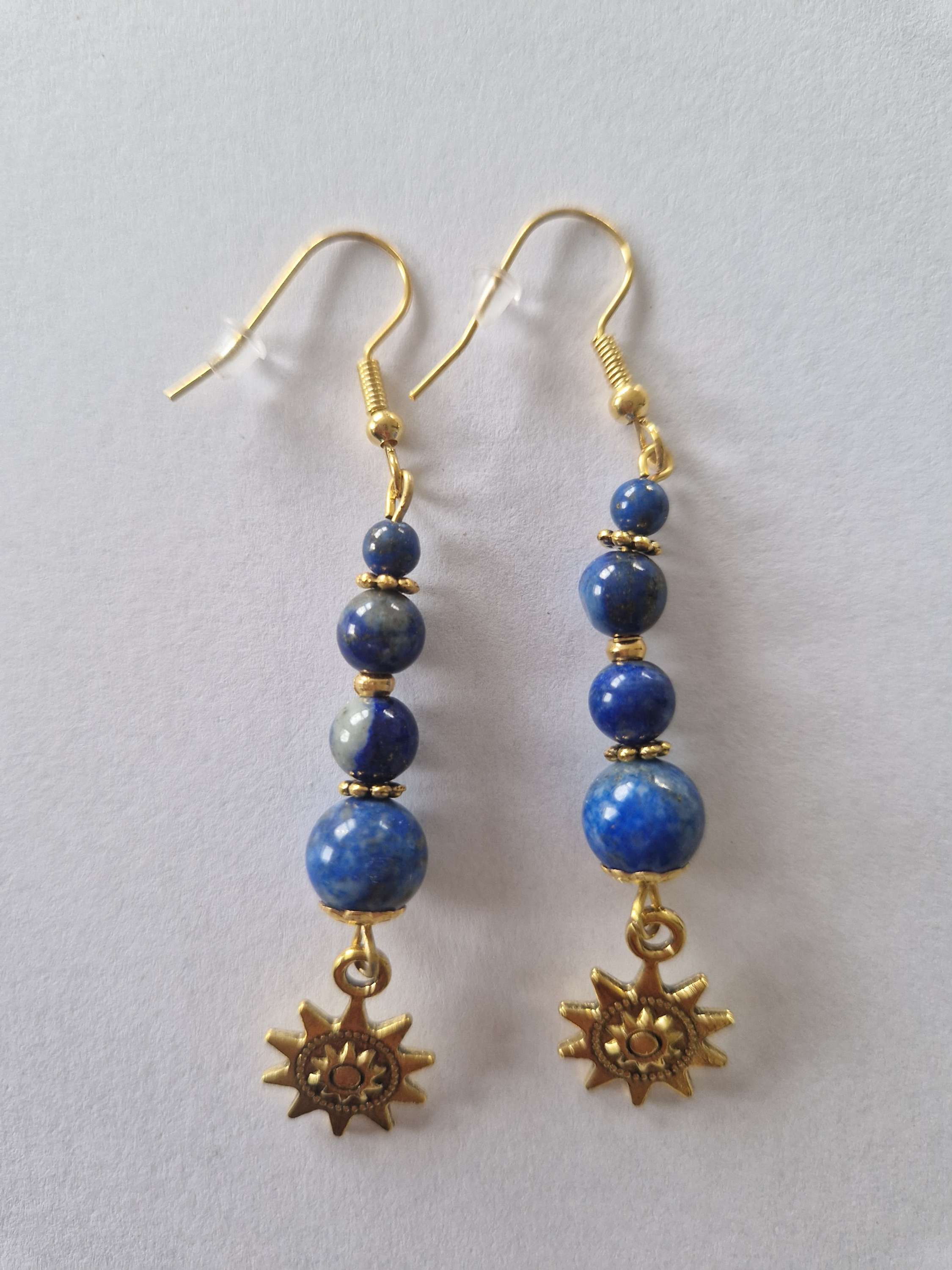 Boucle d'oreilles en perles de pierre naturel