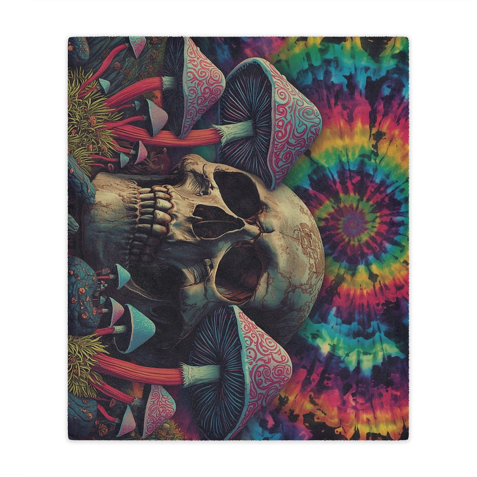 Thumbnail: Psychedelic Skull Mink Blanket