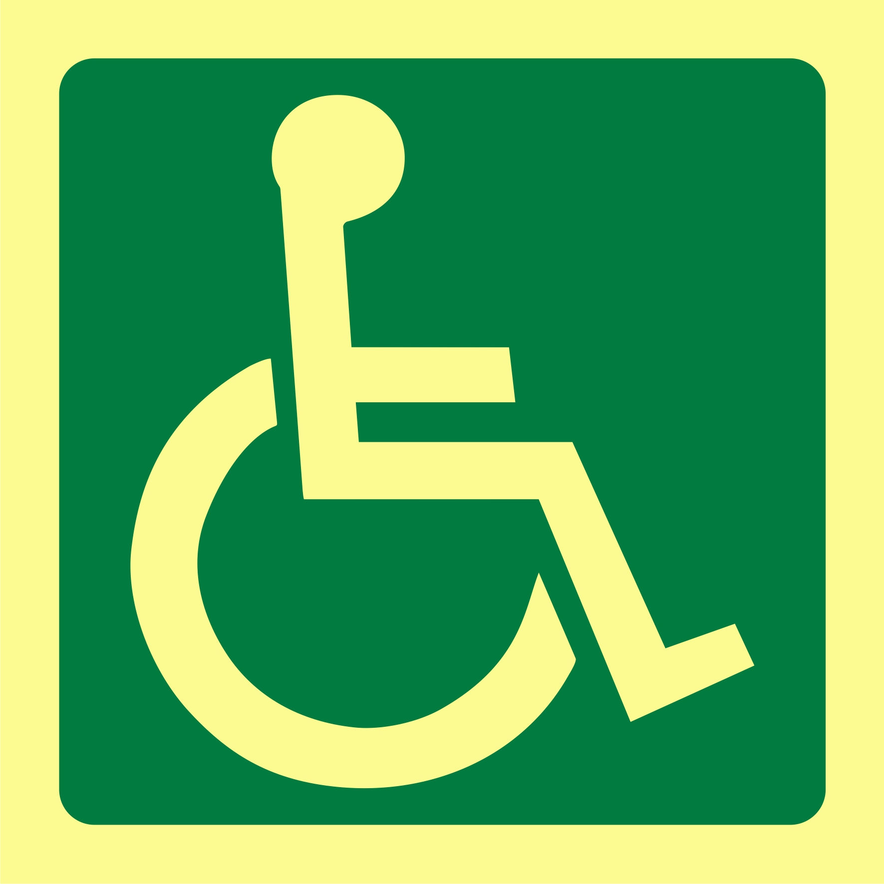 ALLOCATED TO OR ACCESSIBLE TO WHEELCHAIR PHOTOLUMINESCENT (GLOW IN THE DARK) SAF