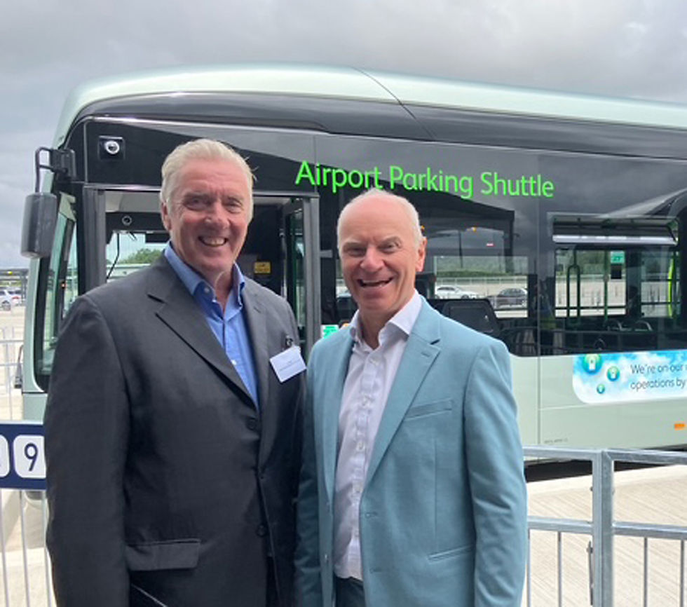 IAN BELL (left) with Bristol Airport CEO, Dave Lees.