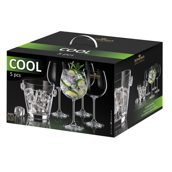 CONJUNTO 4 TAÇAS DE GIN TÔNICA 620 ML + BALDE DE GELO