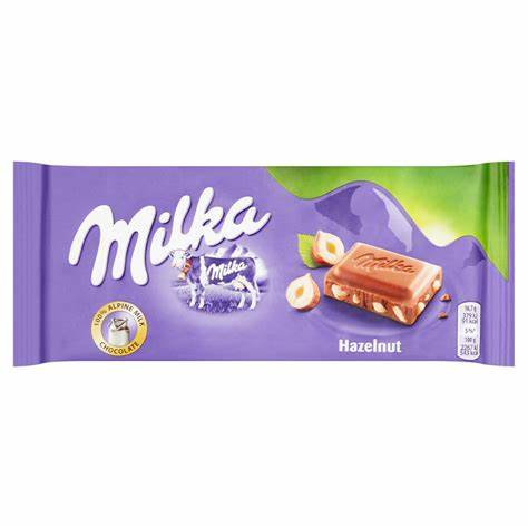 MILKA 100G HAZELNUTS BROKEN HAZELNUT