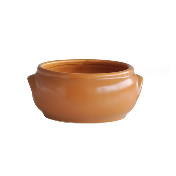 CAÇAROLA CERÂMICA TERRACOTA COM ALÇAS D12x6.7HCM 600ML