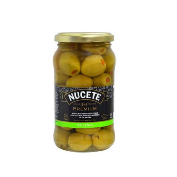 AZEITONAS VERDES RECHEADAS FCO. VIDRO 360G NUCETE