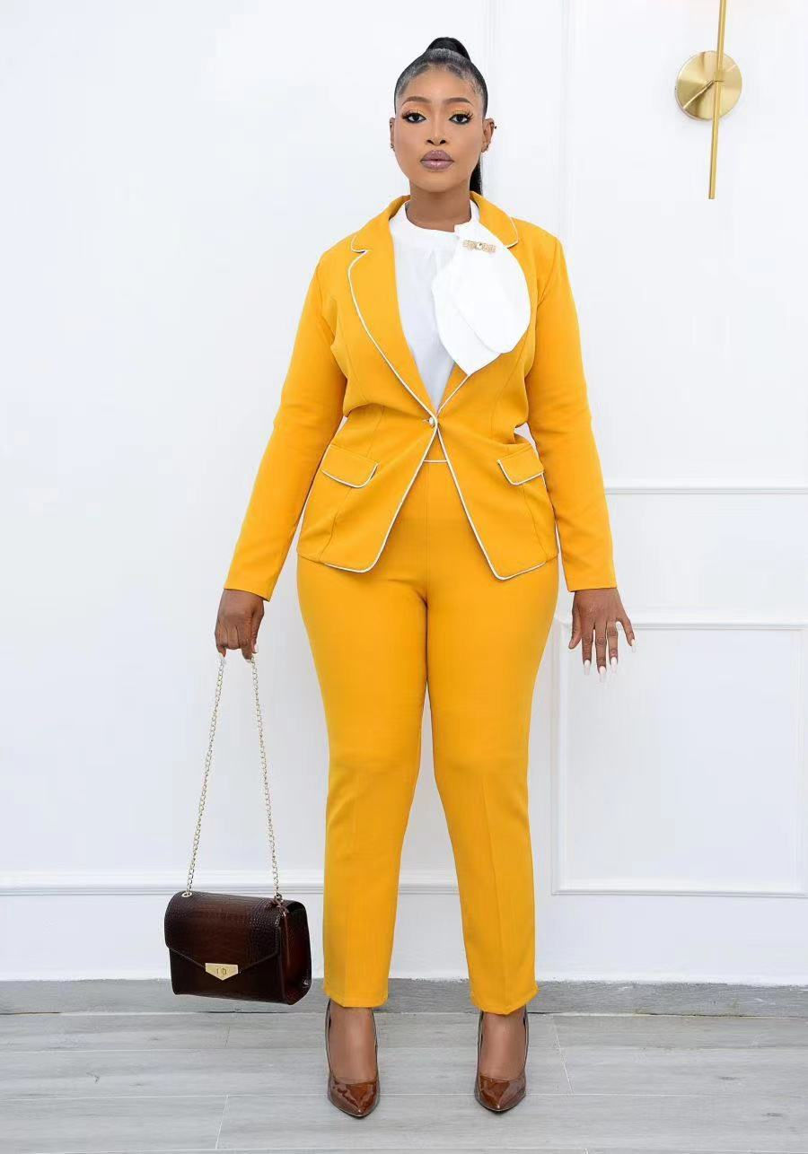 Thumbnail: Blazer Jacket and Pants 2 Piece Set Office Wear