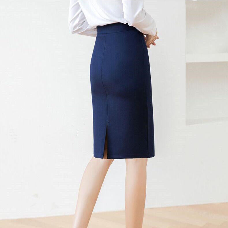 Thumbnail: Knee Length Wrap Skirt Formal Office