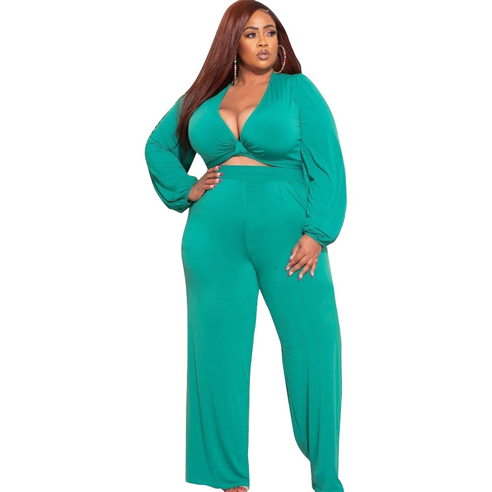 Thumbnail: Long Sleeve Crop Top Two Piece Pants