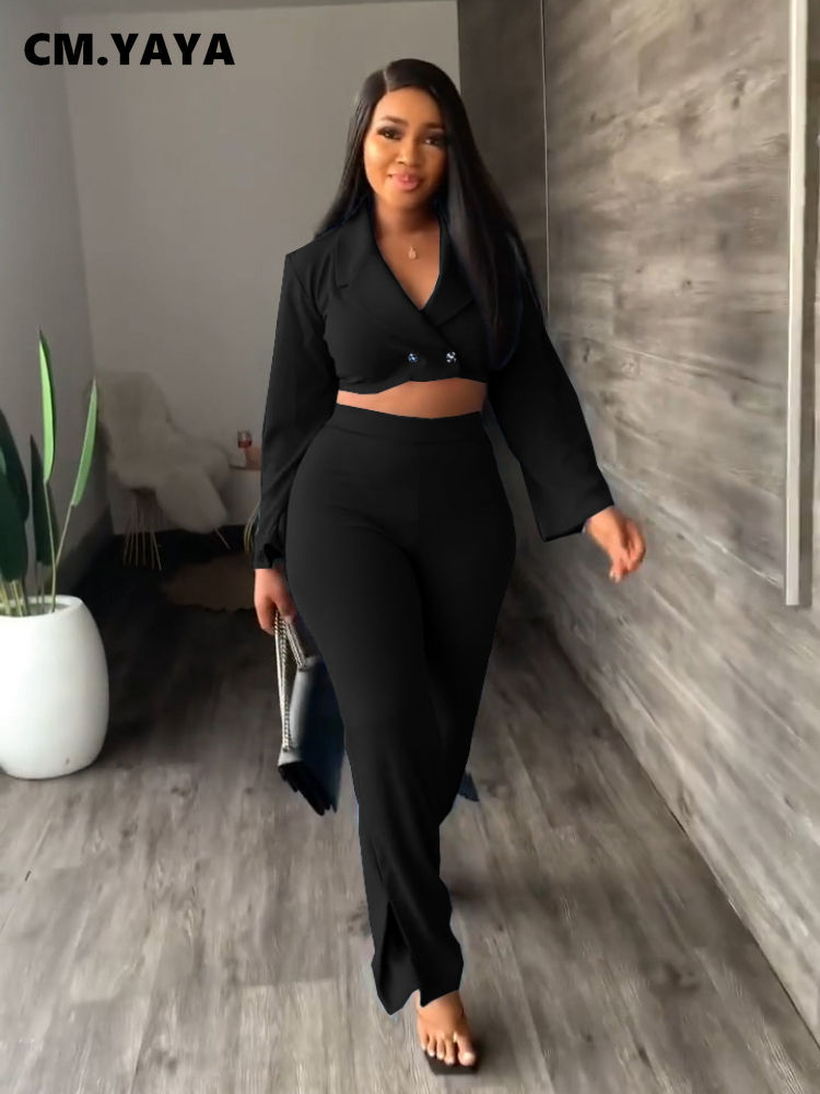 Thumbnail: Long Sleeve Minii Blazer and Straight Pants Suit