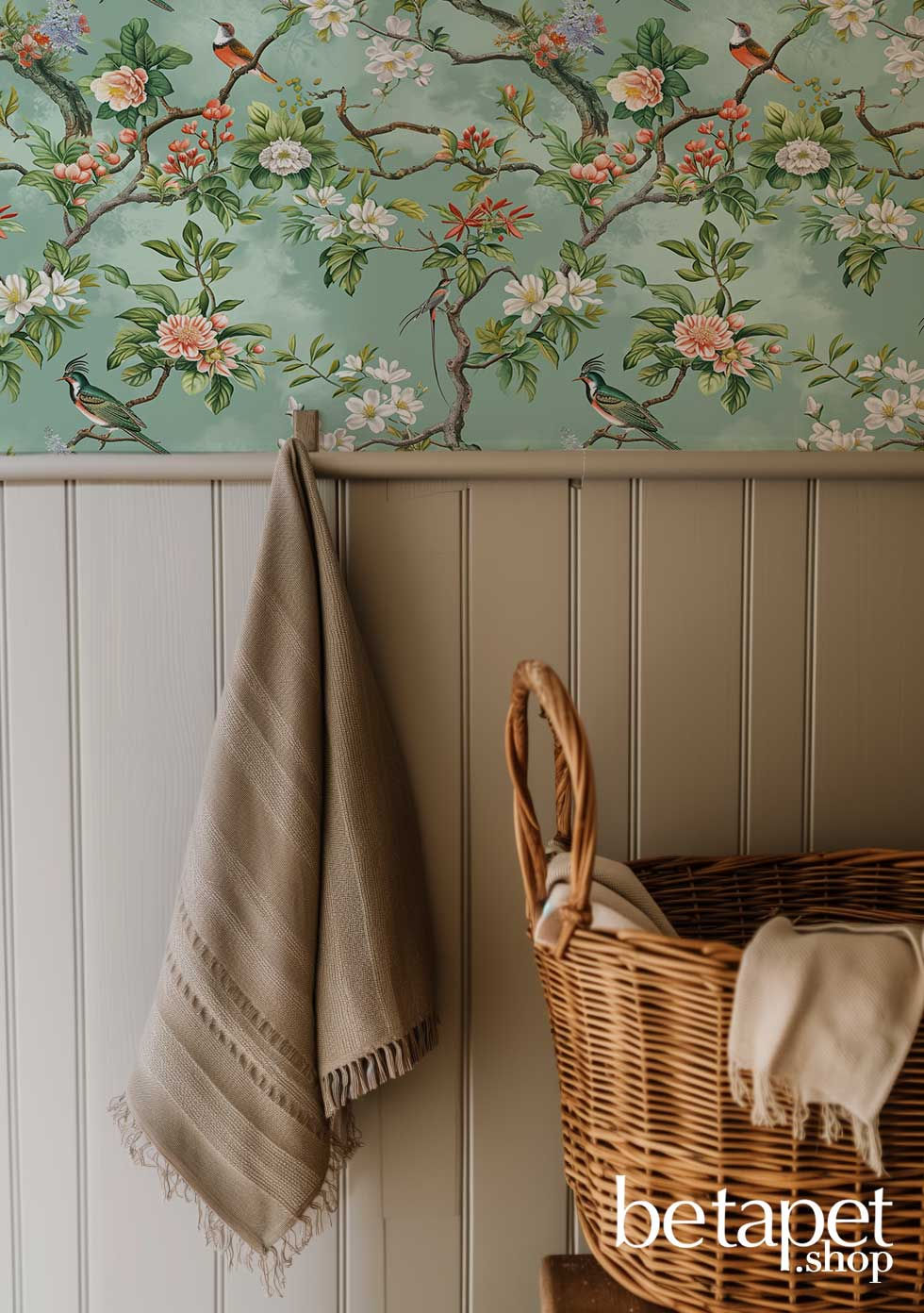 Thumbnail: Peel and Stick Removable Wallpaper with Turquoise Pattern