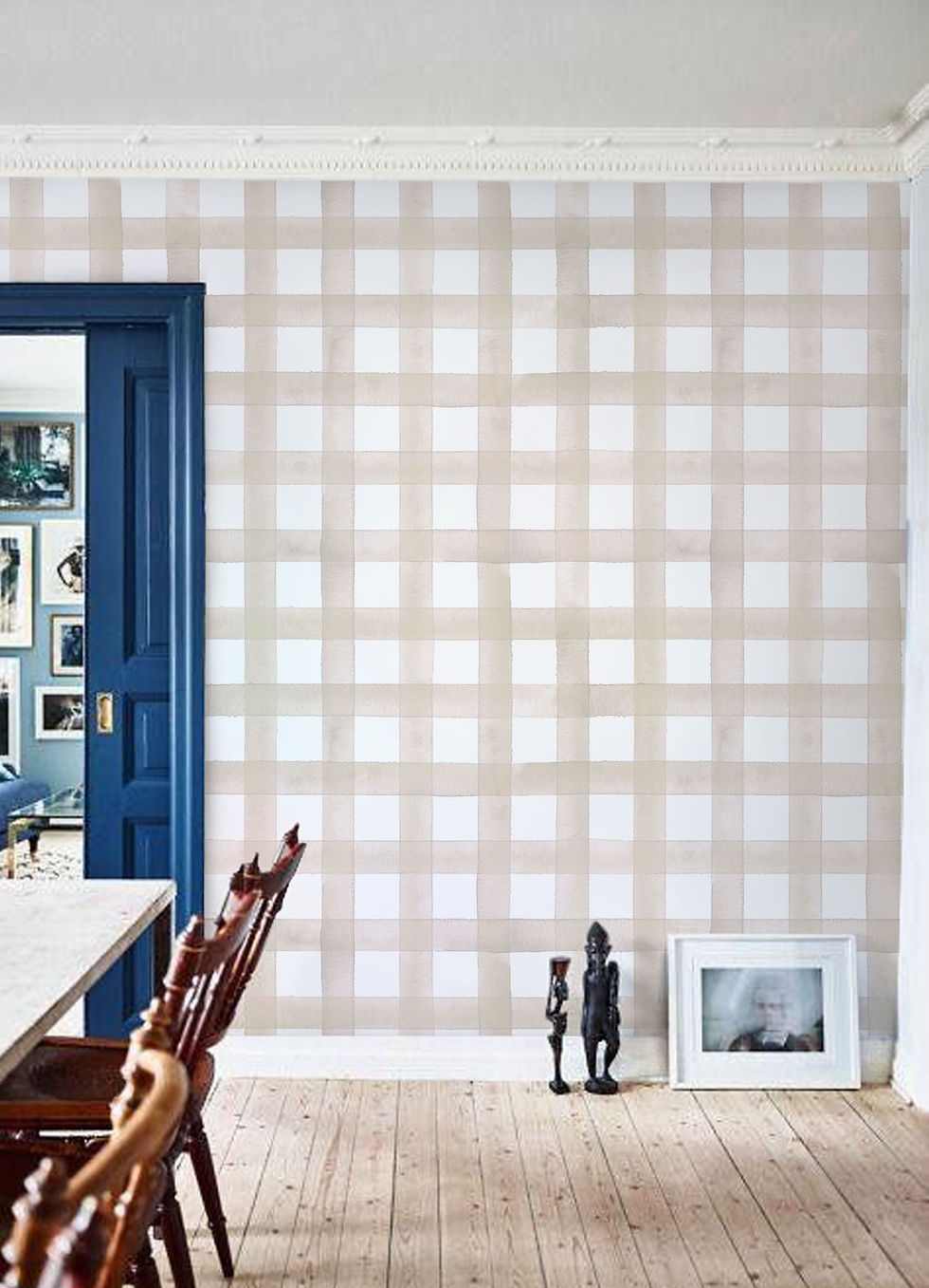 Thumbnail: Plaid Wallpaper, Self Adhesive Gingham Wallpaper, Checked Wall Mural