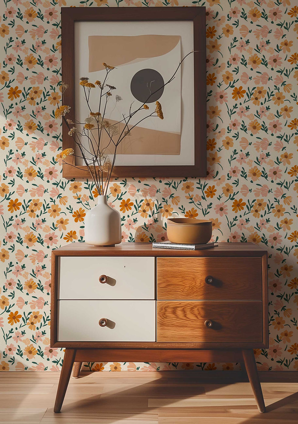 Thumbnail: Dreamy Floral Removable Wallpaper - Summer Meadow 027