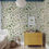 Thumbnail: Removable cottagecore wallpaper with lilac flowers and green vines for temporary wall decor
