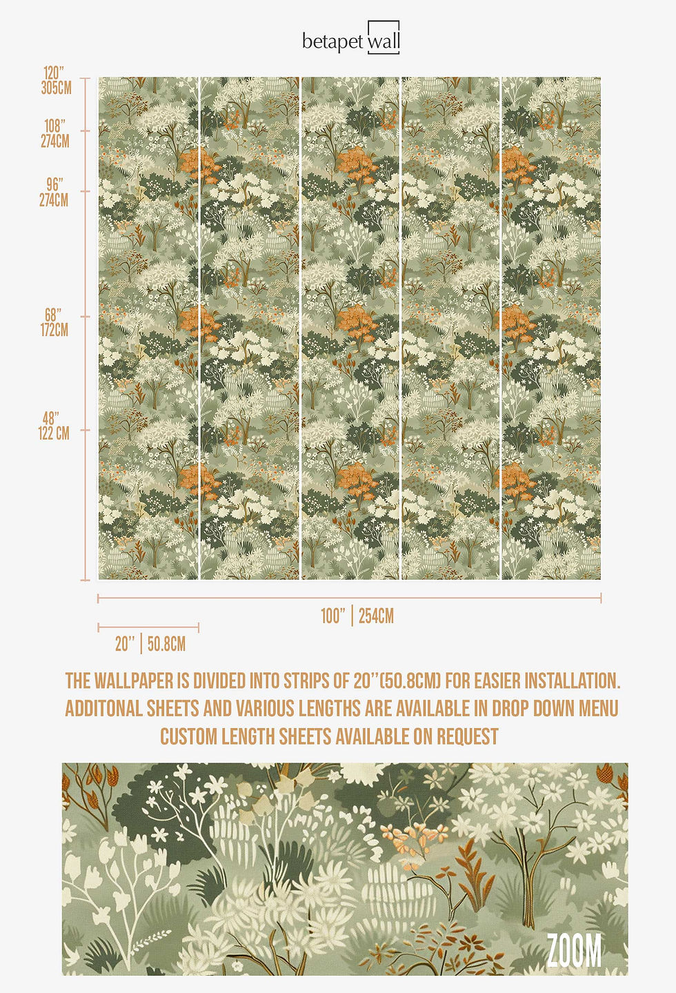 Thumbnail: Living room wallpaper with whimsical garden pattern in muted shades, creating a cozy and elegant atmosphere.