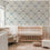 Thumbnail: Light blue shabby chic wallpaper with bows and flowers for a retro look.
