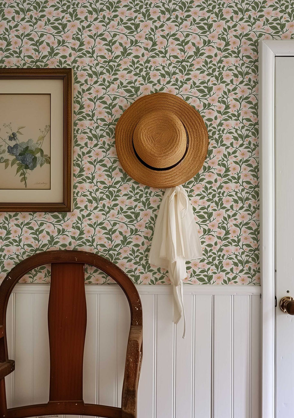 Thumbnail: Pink Floral Wall Decor - Peel and Stick -