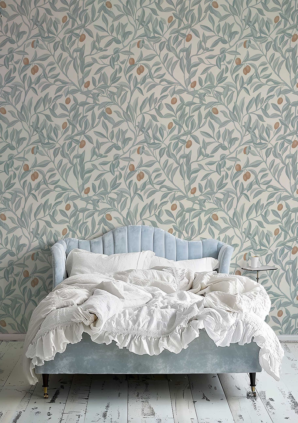 Thumbnail: Self-adhesive wallpaper featuring delicate olive leaves and fruits