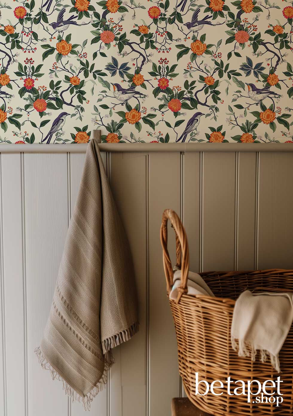 Thumbnail: Charm meets convenience: Peel and stick Chinoiserie wallpaper