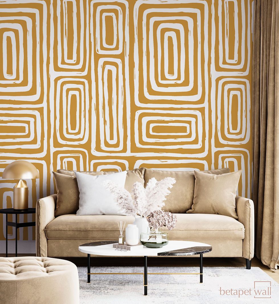 Thumbnail: Peel and Stick Abstract  Wallpaper,  Labyrinth / Brush Stroke Wall Mural