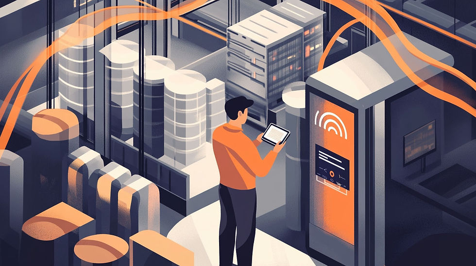 A frontline worker receives information from IoT devices