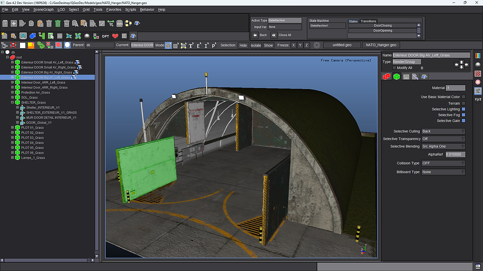 The Source GLB file (also showing a selected Group using ColorBlend selection display type)