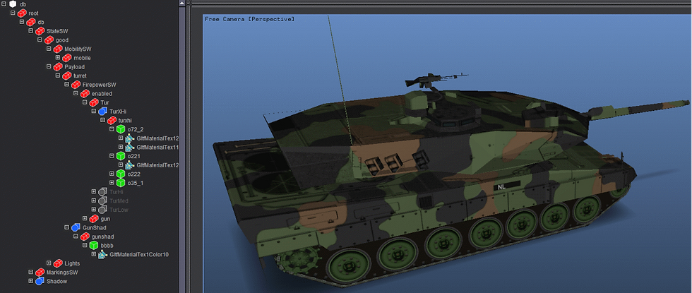 The same model exported as GLTF and re-imported into Geo