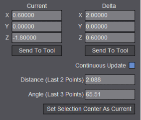 The Pop-Out XYZ (Coordinate) Panel Tab
