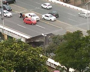 Parte de viaduto desaba na região central de Brasília