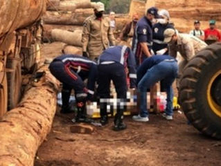 Urgente dono de madeireira morre esmagado por tora no interior