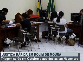 Justiça Rápida em Rolim de Moura, dia 08 de novembro