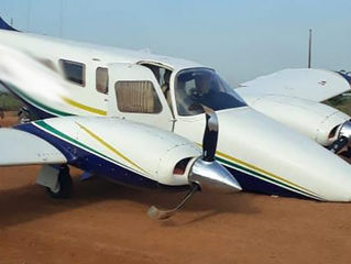 Avião da secretaria de Segurança fica danificado ao tentar decolar