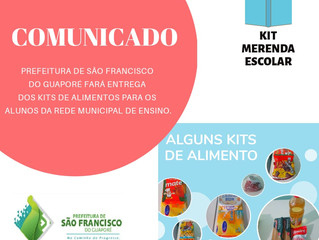 CONFIRA O CRONOGRAMA DE ENTREGA DOS KITS DE ALIMENTAÇÃO ESCOLAR