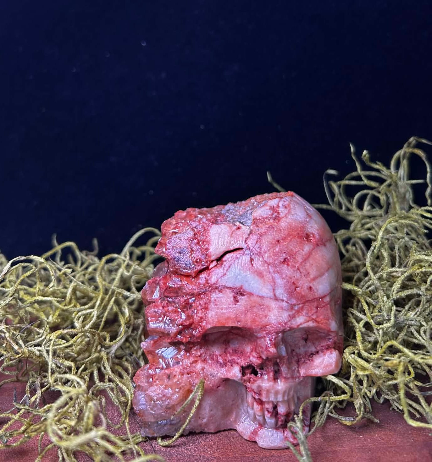 Iron Oxidized Quartz Skull (On the Matrix)