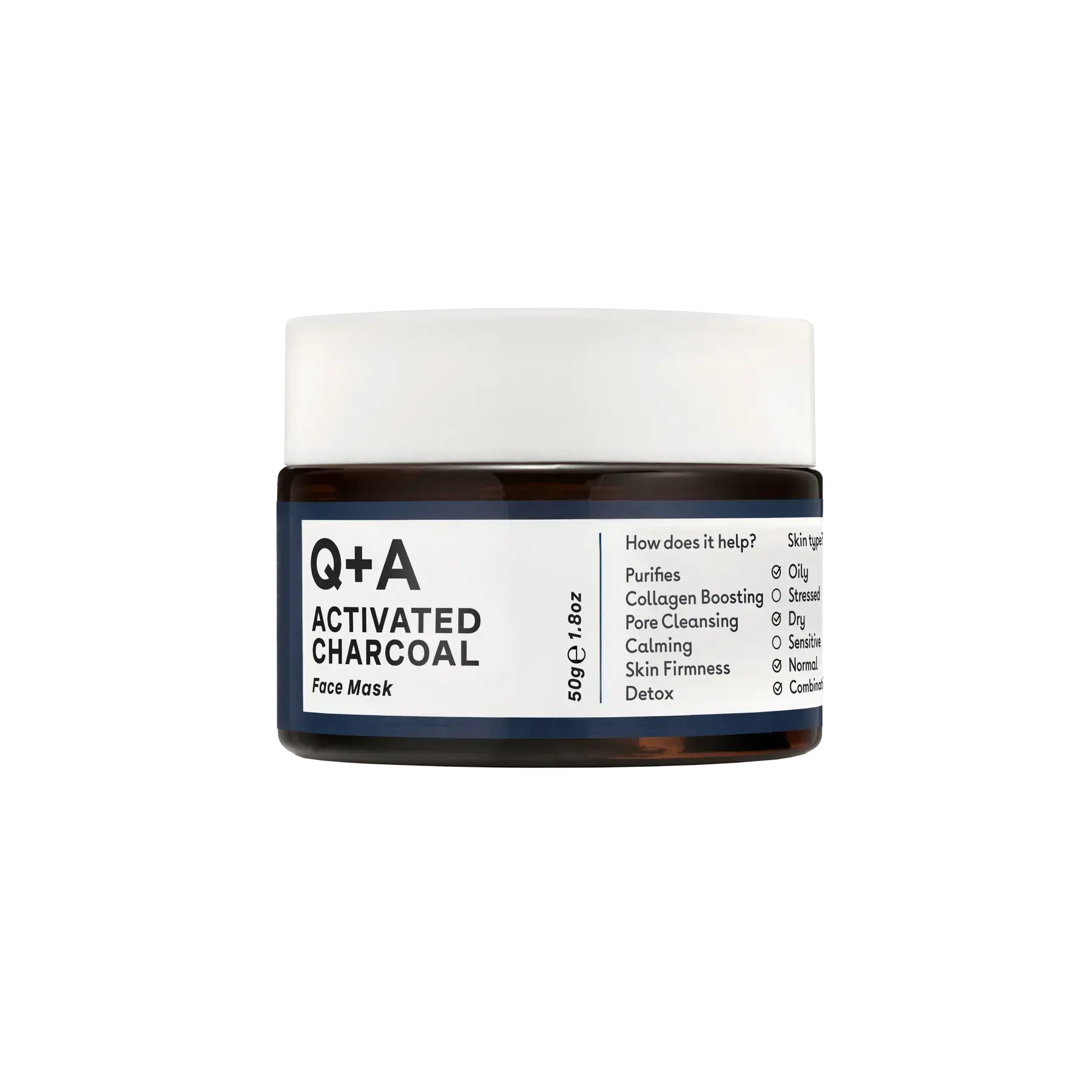 Маска для обличчя "детокс" з активованим вугіллям Q+A Activated Charcoal Face Ma