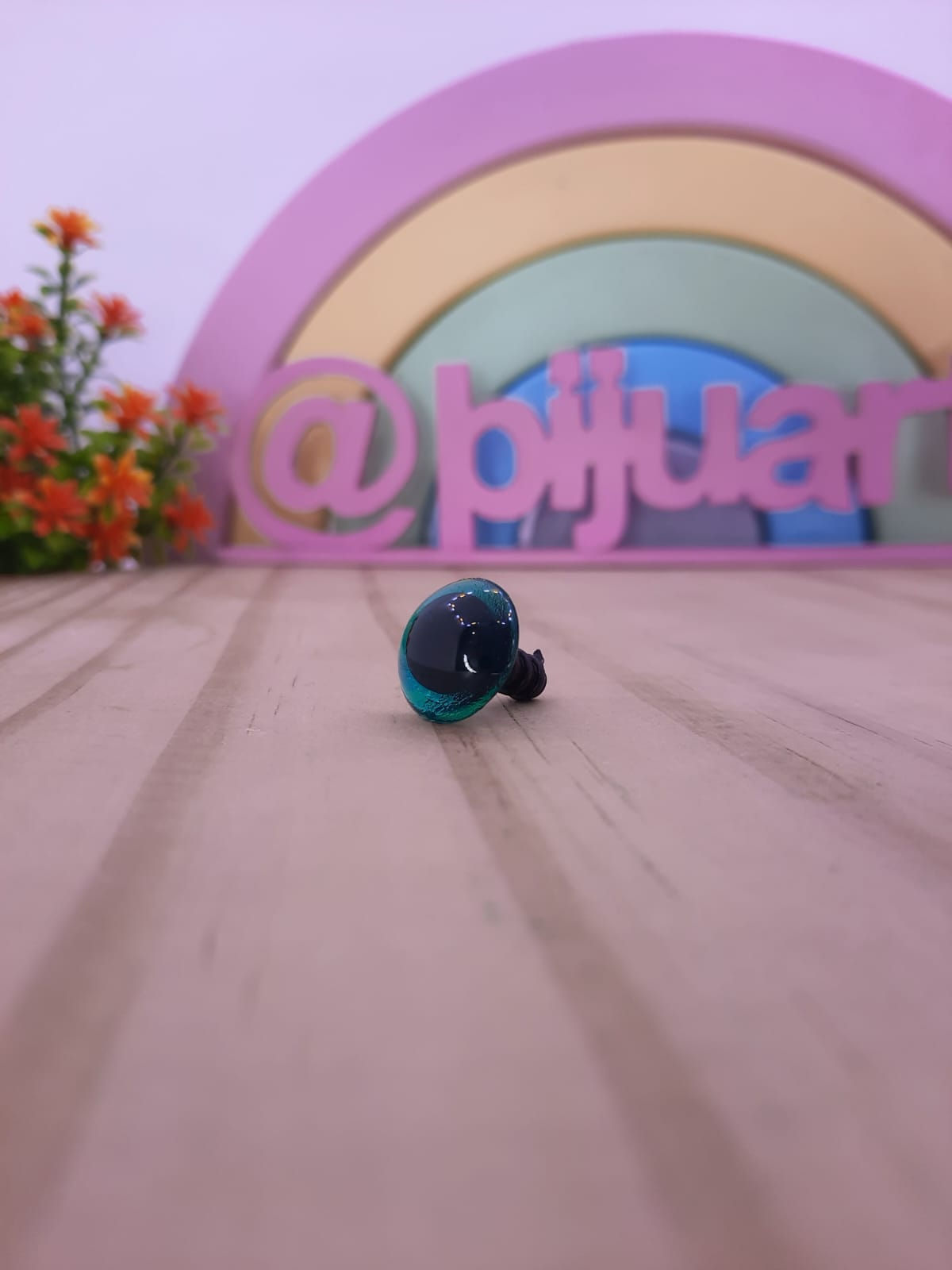 OLHO PELUCIA REDONDO 15MM - VERDE - 10UN