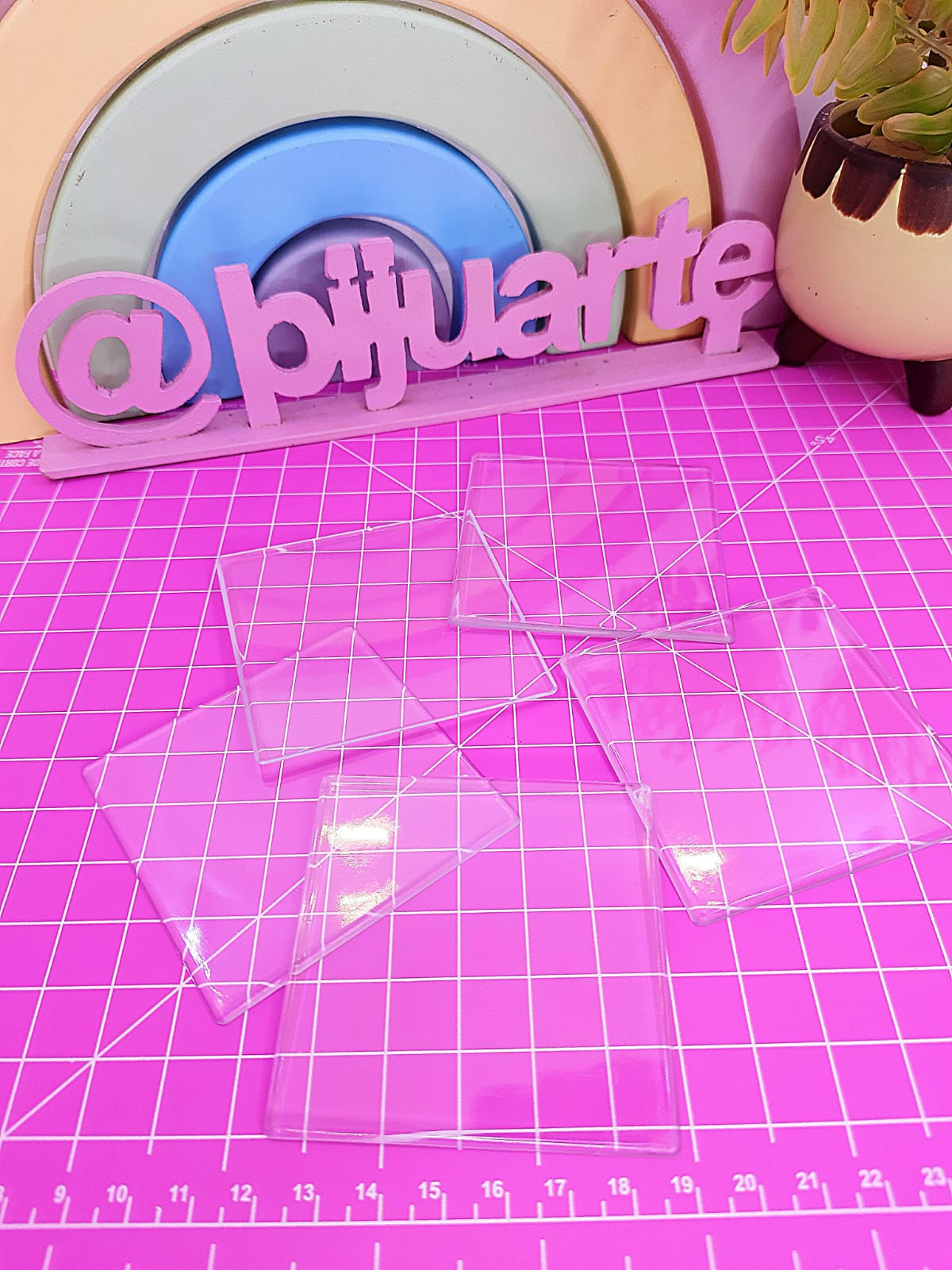 BASE ACRILICA QUADRADA 7X7CM - 5UN