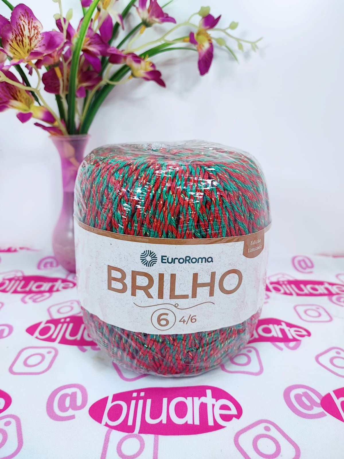 BARBANTE EUROROMA BRILHO OURO 4/6 400G 406M NATAL 200/803 VERMELHO
