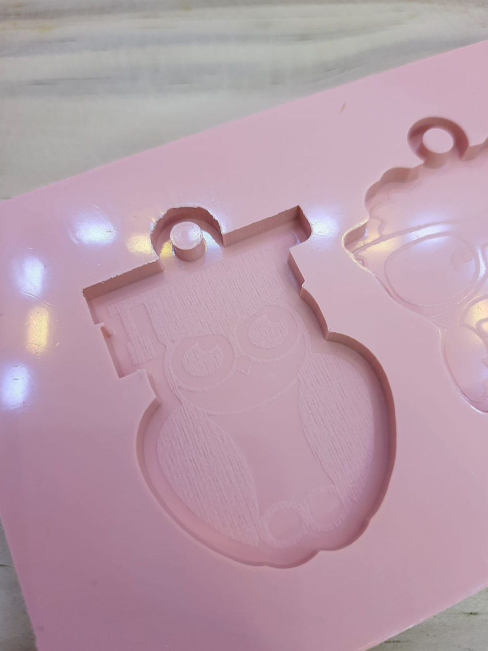 Miniatura: MOLDE PARA RESINA CHAVEIRO CORUJA